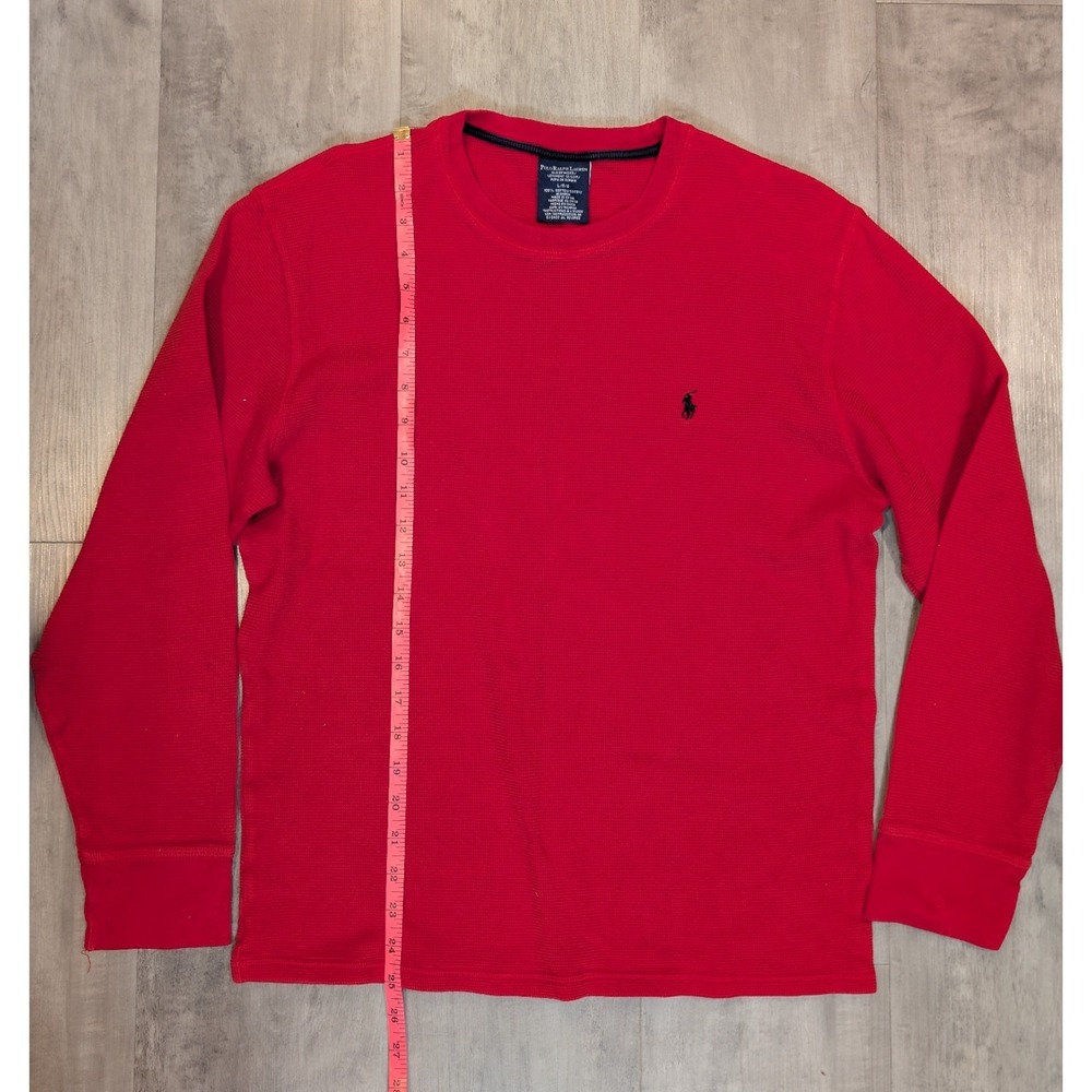 Polo Ralph Lauren Waffle Knit Thermal Long Sleeve Shirt Size L Embroidered Ponys
